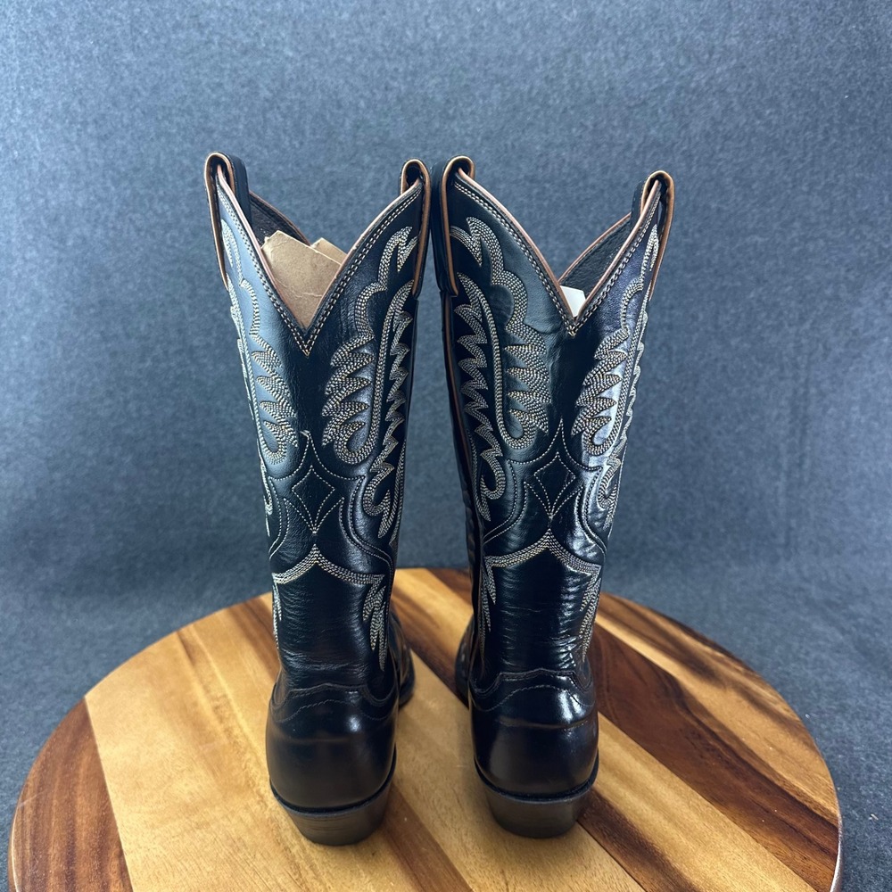Justin Western Collectors Boots #L4930 Women 4.5B Black Lizard Toe Buckstitch - Picture 6 of 9